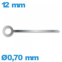 Aiguille (minute)  diam : 0,70mm  long : 12 mm   de montre - argenté