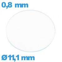 Verre plat pour montre en verre minéral 11,1 mm circulaire