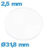 Verre plat en verre minéral circulaire pour montre 31,8 mm