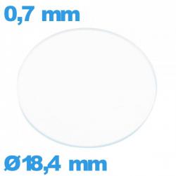 Verre plat en verre minéral circulaire 18,4 mm montre