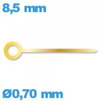 Aiguille marque Horotec doré  diamètre : 0,70 mm  taille : 8.5 mm  montre