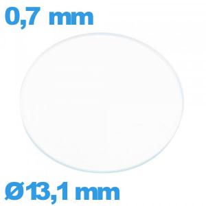 Verre plat en verre minéral circulaire 13,1 mm montre