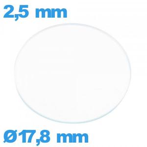 Verre pour montre verre minéral circulaire 17,8 mm plat