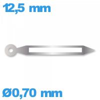 Aiguille  pour mouvement  luminescente argenté  Ø0,70 mm longueur : 12.5mm marque Horotec (minute) Suisse