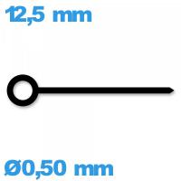 Aiguille seule pour mouvement montre noir diam : 0,50mm  long : 12.5 mm  marque Horotec cadran central Suisse