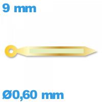 Aiguille à l'unité mouvement  lumineuse doré diam : 0,60 mm   taille : 9 mm marque Horotec (minute) Suisse
