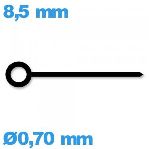 Aiguille cadran central Horotec noir mouvement   Suisse diam : 0,70 mm  longueur : 8.5 mm