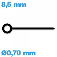 Aiguille cadran central Horotec noir mouvement   Suisse diam : 0,70 mm  longueur : 8.5 mm