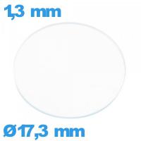 Verre 17,3 mm pour montre plat circulaire verre minéral