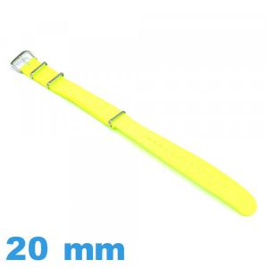 Bracelet Nato 20 mm de montre Nylon Yellow fluo