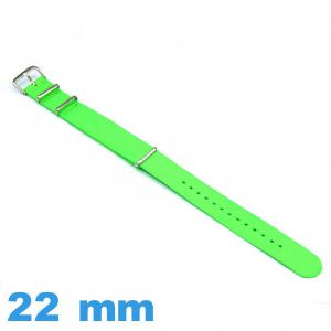 Bracelet Nato 22mm pour montre tissu Green fluo