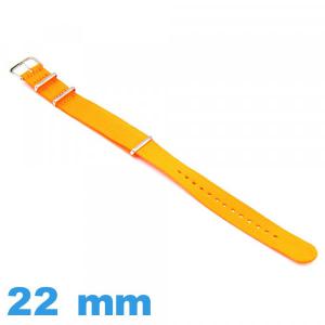 Bracelet tissu Orange fluo montre 22 mm N.A.T.O