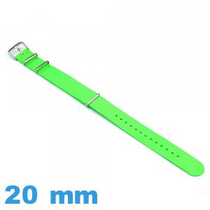 Bracelet tissu 20mm Nato Green fluo pour montre