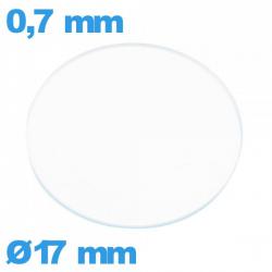 Verre circulaire 17 mm plat pour montre verre minéral