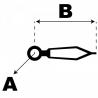 Aiguille cadran principal des heures seule   lumineuse de mouvement  - argenté