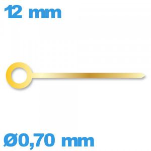 Aiguille cadran principal (minute) à l'unité   taille : 12mm mouvement montre - doré
