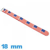 Bracelet Textile pour montre 18mm États-Unis d'Amérique N.A.T.O