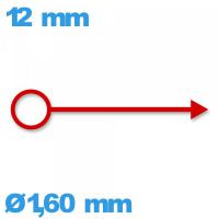 Aiguille cadran principal (heure) diam : 1,60 mm taille : 12 mm mouvement  - rouge