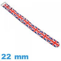 Bracelet montre Royaume Uni Textile N.A.T.O 22mm