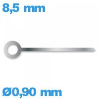 Aiguille seule mouvement montre argente diam : 0,90 mm  longueur : 8.5 mm marque Horotec 