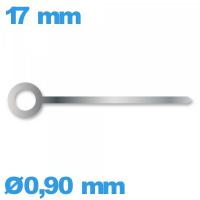Aiguille argenté   Ø0,90 mm longueur : 17mm cadran principal (minute) pour mouvement de montre