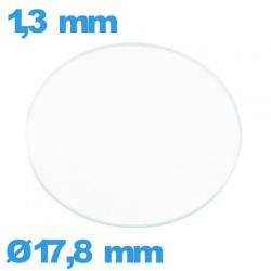 Verre circulaire verre minéral 17,8 mm plat pour montre