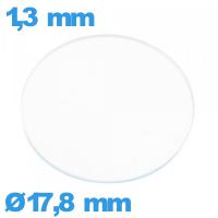 Verre circulaire verre minéral 17,8 mm plat pour montre
