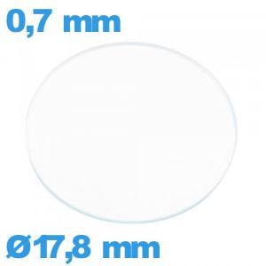 Verre 17,8 mm circulaire plat de montre en verre minéral