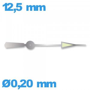 Aiguille (seconde) diamètre : 0,20mm long : 12,5 mm lumineuse mouvement - argenté Aiguille (seconde) diamètre : 0,20mm long : 12,5 mm lumineuse mouvement - argenté