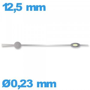 Aiguille luminescente des secondes cadran central Horotec argenté pour mouvement montre seule Suisse diamètre : 0,23 mm longueur Aiguille luminescente des secondes cadran central Horotec argenté pour mouvement montre seule Suisse diamètre : 0,23 mm longueur