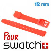 Bracelet Silicone pour Swatch 12 mm Rouge