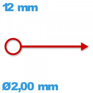 Aiguille seule mouvement de montre lumineuse rouge diamètre : 2,00mm longueur : 12mm cadran central (heure) 