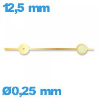 Aiguille de mouvement de montre phosphorescente doré diam : 0,25mm long : 12,5mm (seconde) 