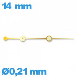 Aiguille lumineuse des secondes cadran central doré de mouvement montre    Ø0,21 mm  taille : 14mm