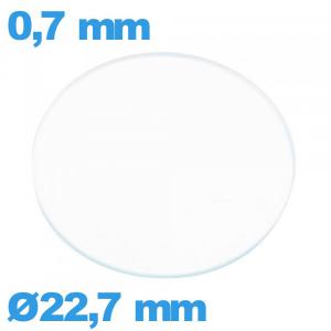 Verre circulaire plat 22,7 mm verre minéral montre