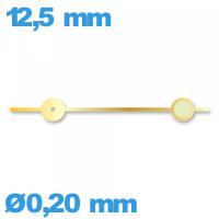 Aiguille  diam : 0,20 mm   taille : 12,5 mm lumineuse des secondes doré pour mouvement  à l'unité