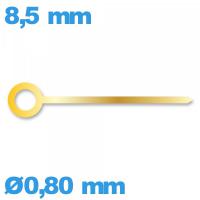 Aiguille à l'unité pour mouvement  doré diamètre : 0,80 mm long : 8.5 mm  de marque Horotec - Suisse