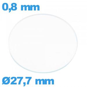Verre plat pour montre en verre minéral 27,7 mm circulaire