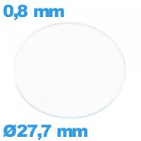 Verre plat pour montre en verre minéral 27,7 mm circulaire