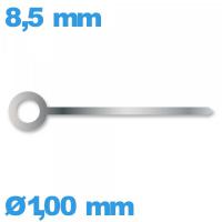 Aiguille cadran principal marque Horotec argente de mouvement  à l'unité Suisse  longueur : 8.5 mm