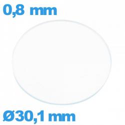 Verre circulaire 30,1 mm plat de montre verre minéral