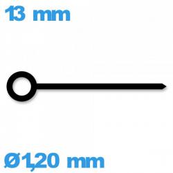 Aiguille des heures cadran principal noir de mouvement de montre   diamètre : 1,20mm longueur : 13 mm