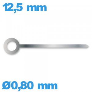Aiguille de marque Horotec argente seule diam : 0,80mm  long : 12.5mm  de mouvement de montre