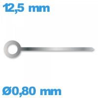 Aiguille de marque Horotec argente seule diam : 0,80mm  long : 12.5mm  de mouvement de montre