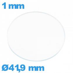 Verre plat verre minéral montre circulaire 41,9 mm