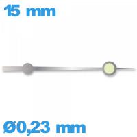 Aiguille  diam : 0,23mm  longueur : 15mm luminescente cadran central (seconde) argenté mouvement de montre à l'unité Horotec