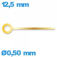 Aiguille   long : 12.5 mm  cadran central doré de mouvement montre à l'unité Horotec