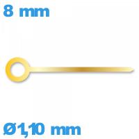 Aiguille (heure) seule  long : 8 mm  pour mouvement de montre - doré