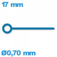 Aiguille à l'unité pour mouvement  bleu  Ø0,70 mm longueur : 17mm (minute) 
