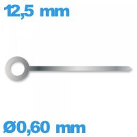 Aiguille de marque Horotec argente à l'unité diamètre : 0,60mm  taille : 12.5 mm cadran principal pour mouvement 